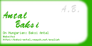 antal baksi business card